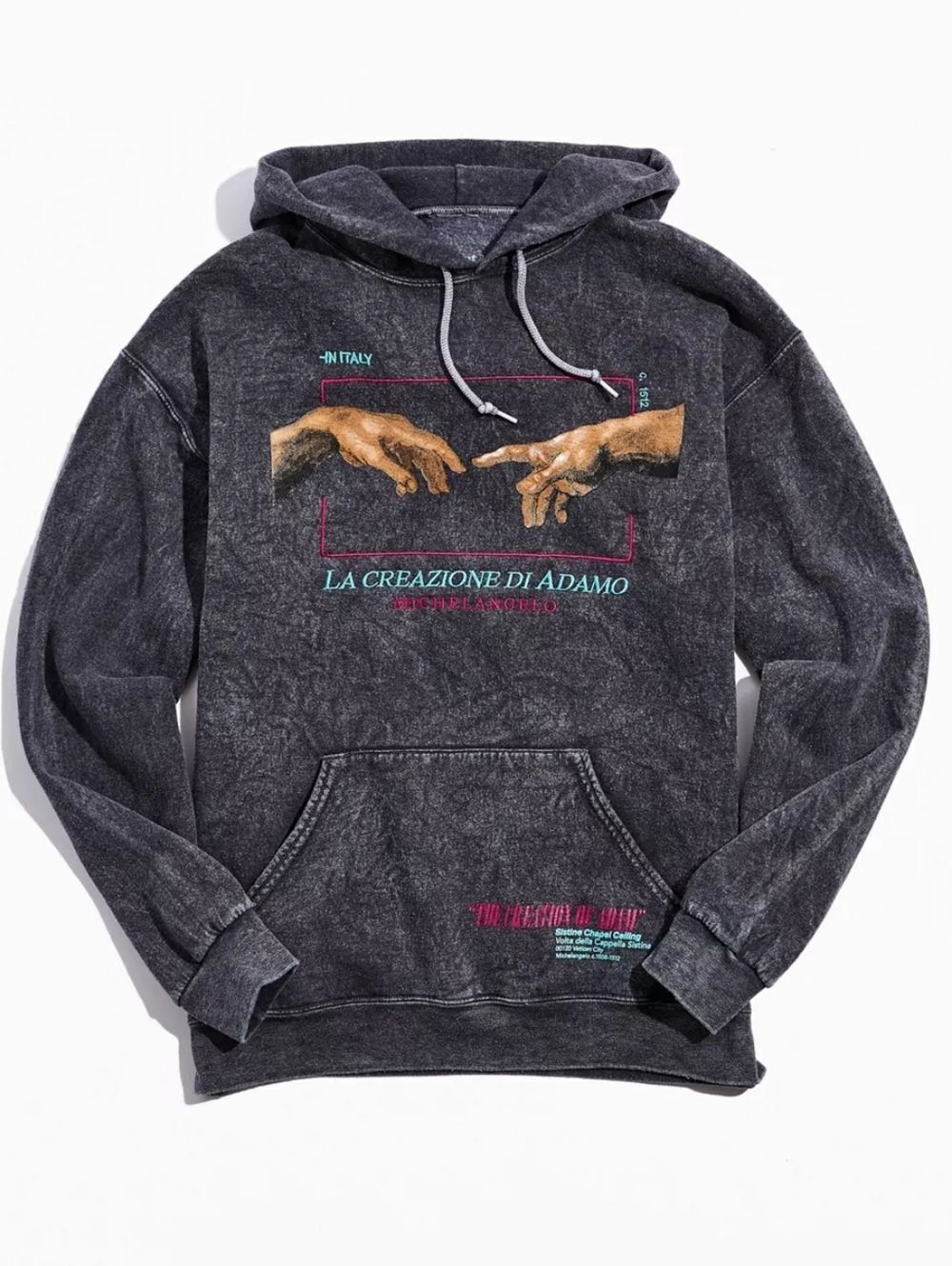 Urban Outfitters Walnut & 39th Mens Gray Michelangelo Pigment Dye Hoodie Medium